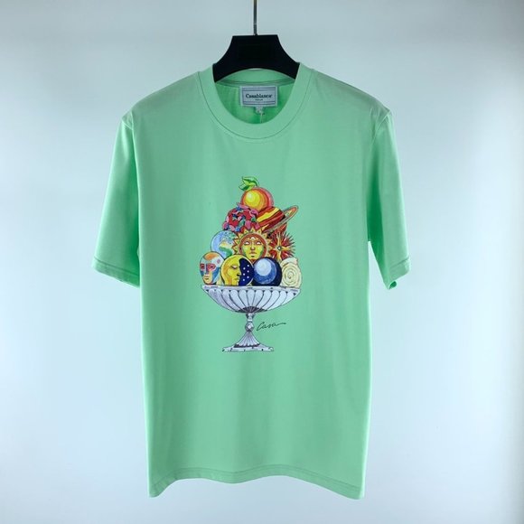 CASABLANCA Digital Print Short Sleeve T-Shirt - Contemporary Art Meets Modern